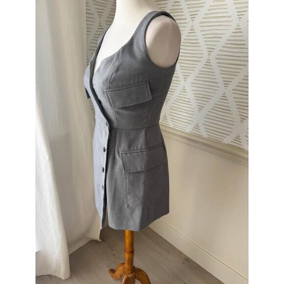 Anthropologie Women’s Size 2 XS Gray Re-Worked Blazer Romper - Picture 4 of 7
